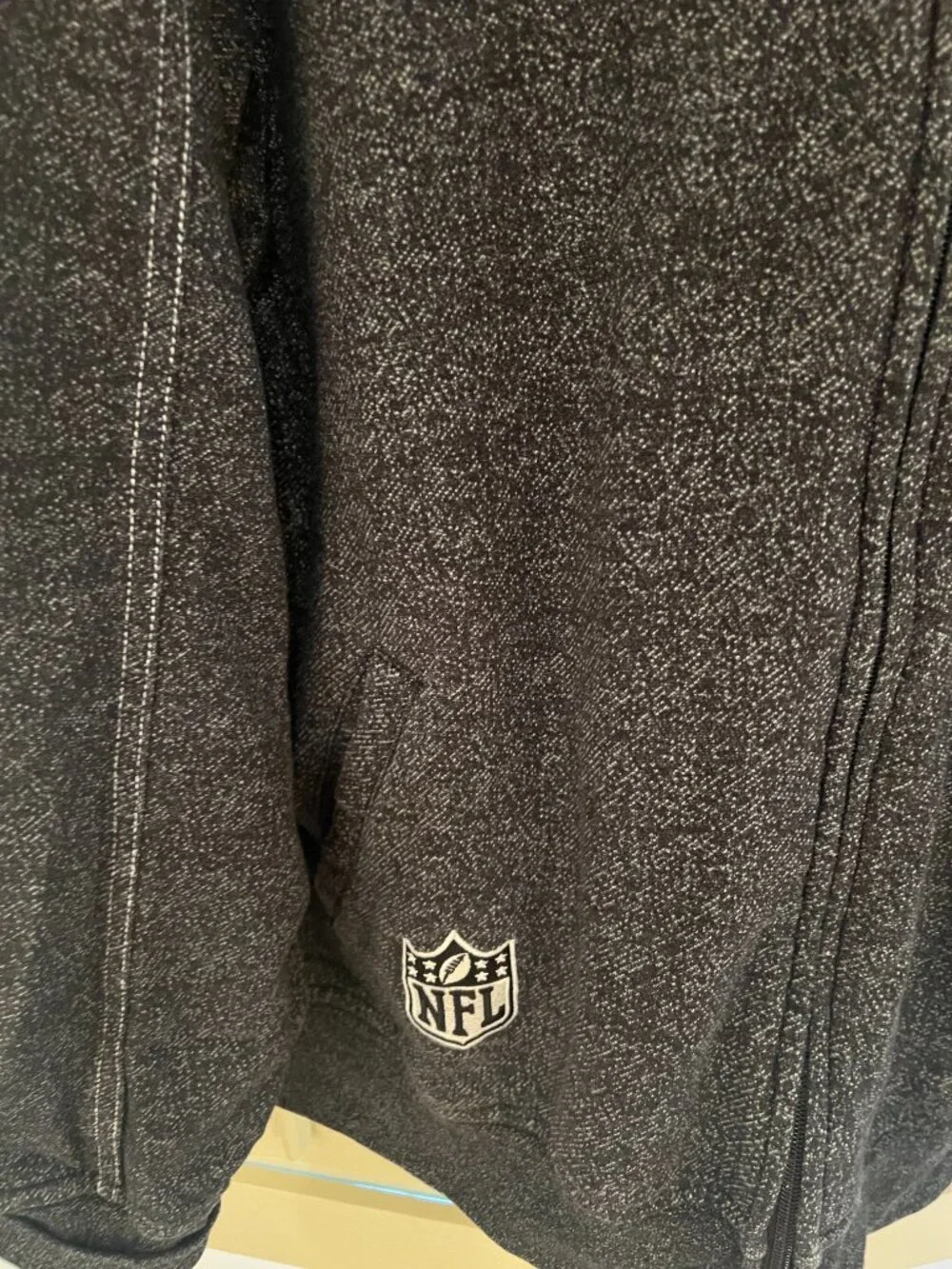 Minnesota Vikings Reebok NFLOnField Hoodie Black Gray BIRDSEYE Full Zip XL/EG/TG
